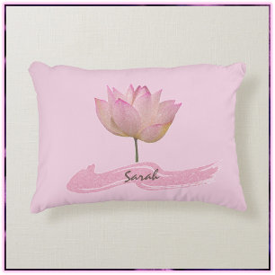 Beautiful Pink Lotus Flower  Accent Pillow