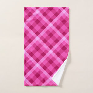 Beautiful Pink Magenta Plaid Hand Towel