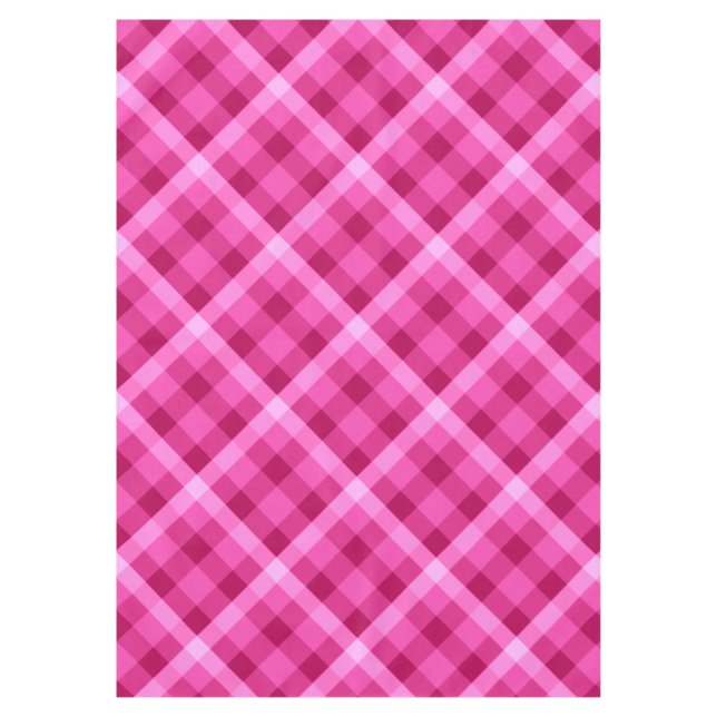 Beautiful Pink Magenta Plaid Medium Tablecloth (Front)