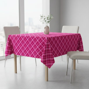 Beautiful Pink Magenta Plaid Medium Tablecloth