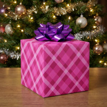 Beautiful Pink Magenta Plaid Wrapping Paper