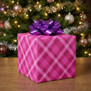 Beautiful Pink Magenta Plaid Wrapping Paper