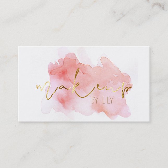 ★ Beautiful Pink Makeup Business Business Card (Front)