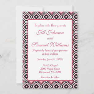 Beautiful Pink Modern Geometric Wedding Invitation