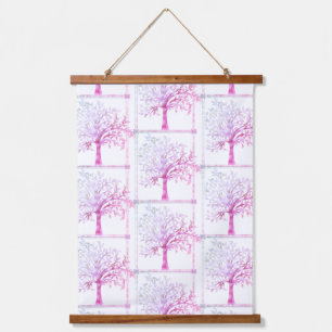 Beautiful Pink Modern Tree Of Life Art Hanging Tapestry