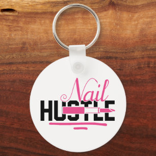 Beautiful Pink Nail Hustle Girl  Keychain