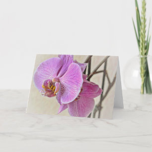 Beautiful Pink Orchid Flower Art Note Card