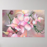 Beautiful Pink Orchid Flowers - Original Painting