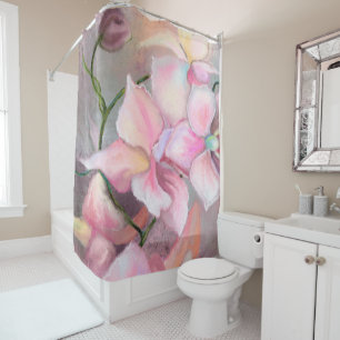 Beautiful Pink Orchid Flowers Shower Curtain