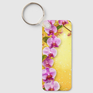Beautiful Pink Orchids Keychain