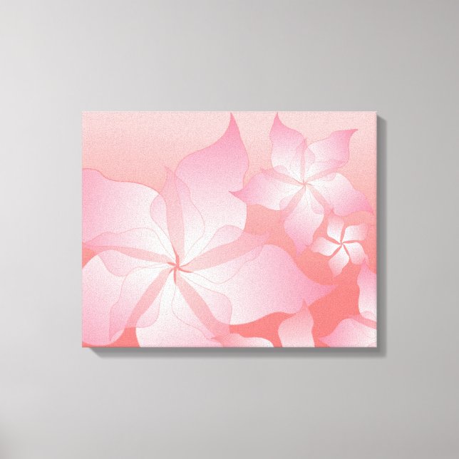 Beautiful Pink/Peach Floral Wrapped Canvas (Front)