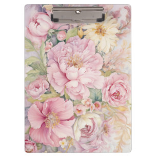 Beautiful pink peonies clipboard