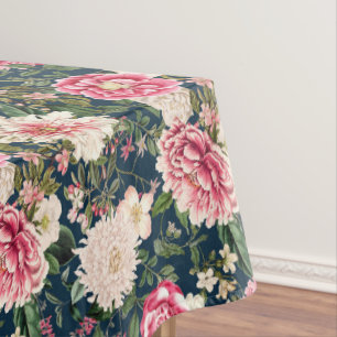 Beautiful Pink Peonies Floral Tablecloth