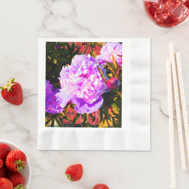 Beautiful Pink Peonies Napkin (Insitu)
