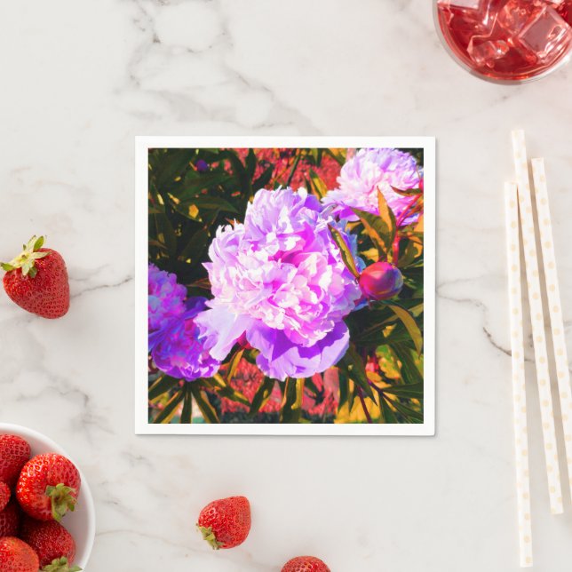 Beautiful Pink Peonies Napkin (Insitu)