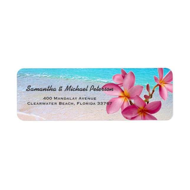 Beautiful Pink Plumeria Flowers Beach (Front)