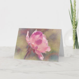 Beautiful Pink Rose Art Note Card