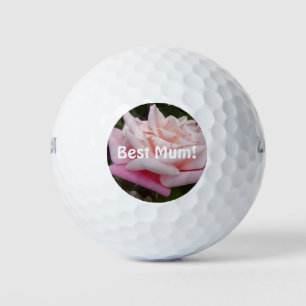 Beautiful Pink Rose Best Mum Flower Design Golf Balls