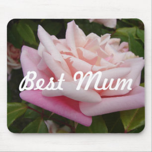 Beautiful Pink Rose Best Mum Flower Design Mouse Pad