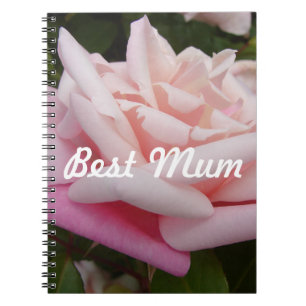 Beautiful Pink Rose Best Mum Flower Design Notebook