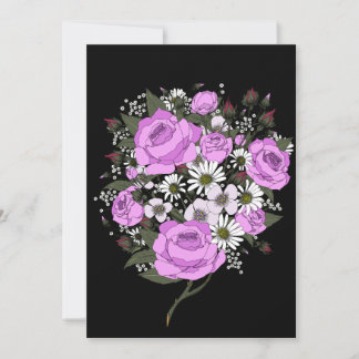 Beautiful Pink Rose Bouquet Invitation