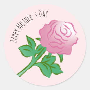 Beautiful Pink Rose Classic Round Sticker