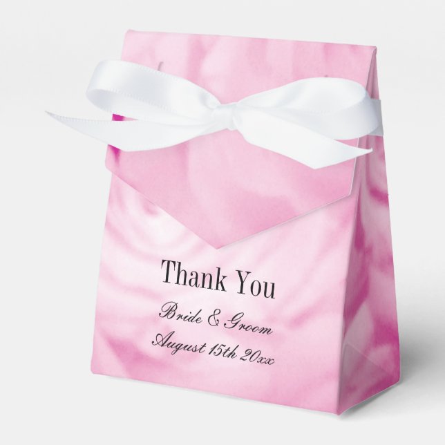 Beautiful pink rose flower photo print wedding favor box (Front Side)