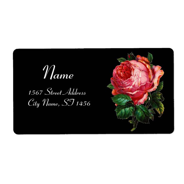 BEAUTIFUL PINK ROSE IN BLACK (Front)