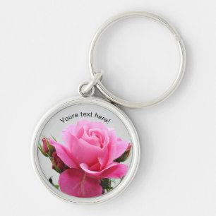 Beautiful Pink Rose Keychain