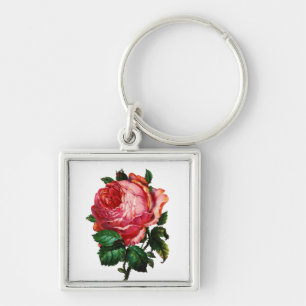BEAUTIFUL PINK ROSE KEYCHAIN