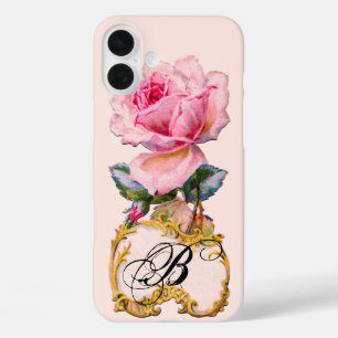 BEAUTIFUL PINK ROSE MONOGRAM iPhone 16 PLUS CASE
