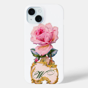 BEAUTIFUL PINK ROSE MONOGRAM iPhone 15 CASE