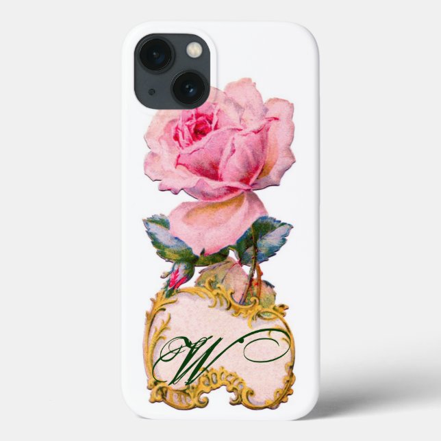 BEAUTIFUL PINK ROSE MONOGRAM Case-Mate iPhone CASE (Back)