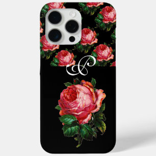 BEAUTIFUL PINK ROSE MONOGRAM iPhone 15 PRO MAX CASE