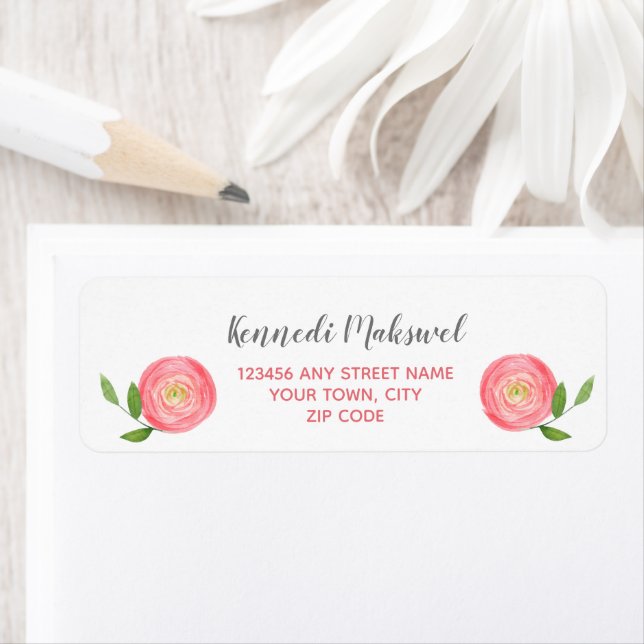Beautiful Pink Rose Watercolor Floral (Insitu)