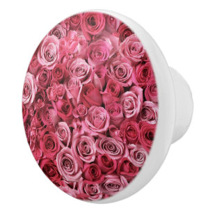 Beautiful Pink Roses Ceramic Knob