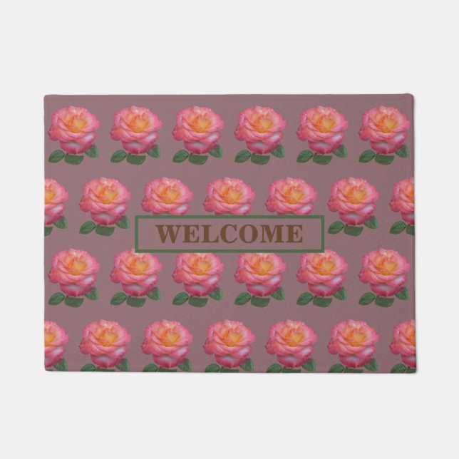 Beautiful Pink Roses Doormat (Front)