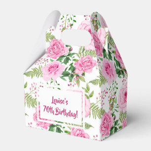 Beautiful Pink Roses Happy Birthday Favor Box