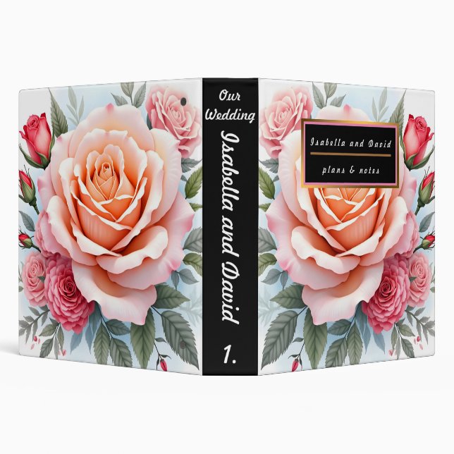 Beautiful Pink Roses Luxury Modern Collection Binder (Background)