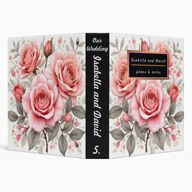 Beautiful Pink Roses Luxury Popular Collection Binder (Background)