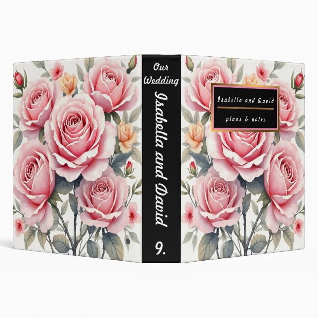 Beautiful Pink Roses Luxury Trendy Collection Binder (Background)