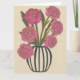 Beautiful Pink Roses Thank You Card