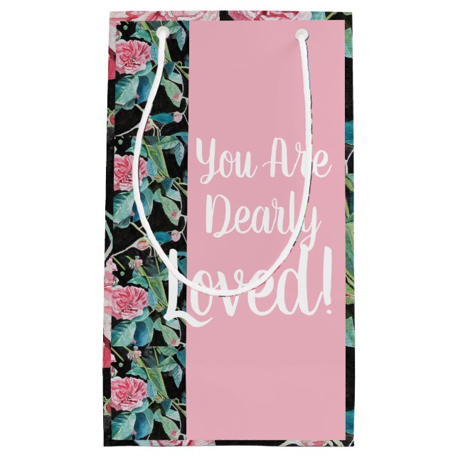 Beautiful Pink Roses You are Dearly Loved Gift Bag (Front)