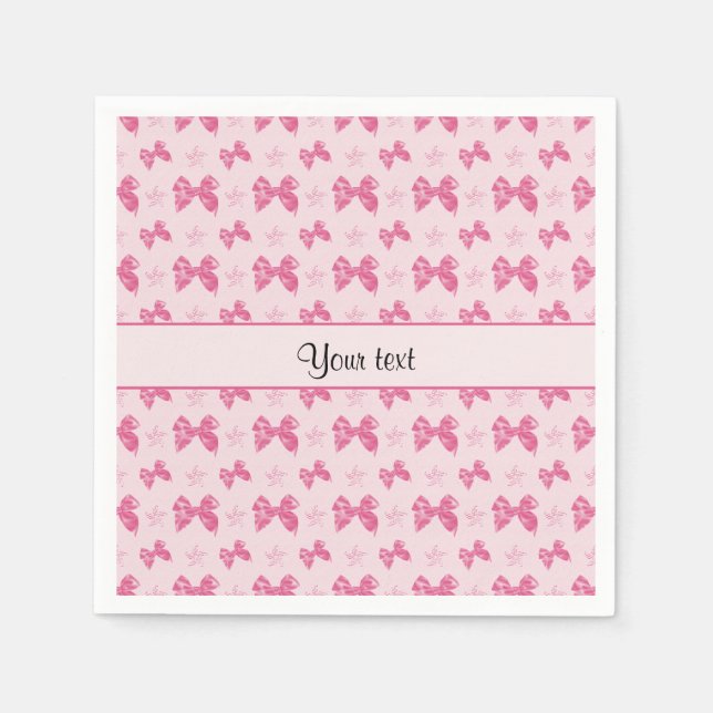 Beautiful Pink Satin Bows Napkin (Front)