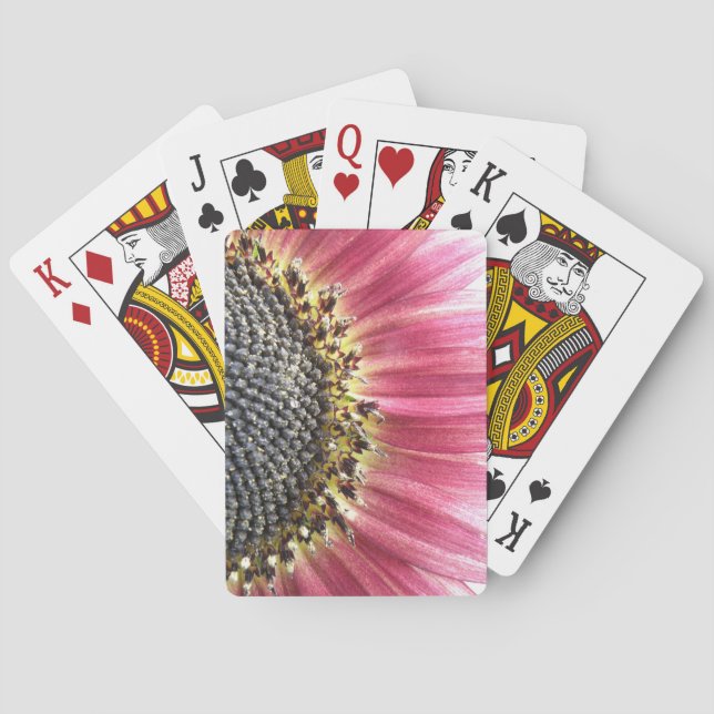 Beautiful Pink Sunflower Playing Cards (Back)