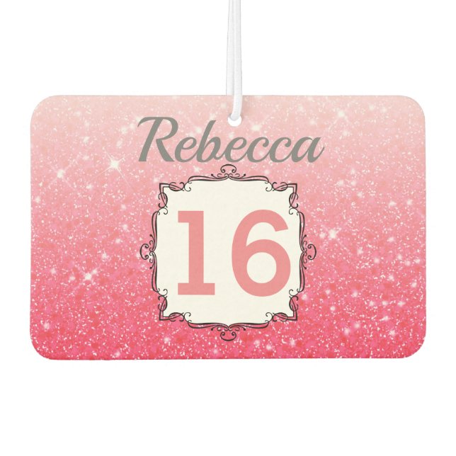 Beautiful Pink Sweet 16 Air Freshener (Front)