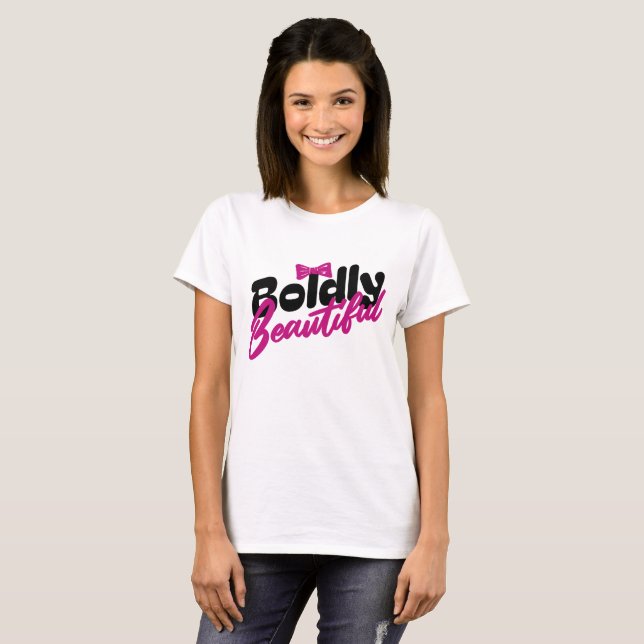 Beautiful Pink Typography with Bow T-Shirt (Front Full)