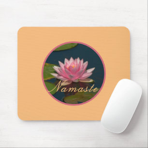 BEAUTIFUL PINK WATER LILY/NAMASTE MOUSE PAD