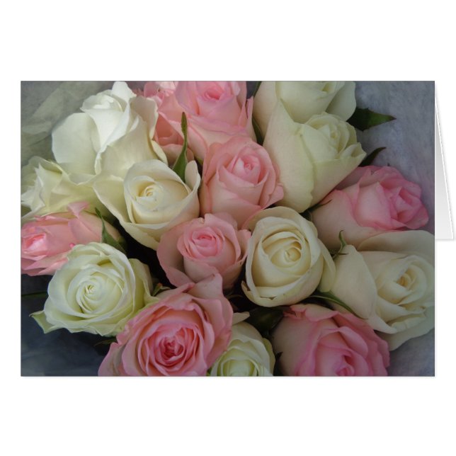 Beautiful Pink White Roses Flower Bouquet (Devant horizontal)