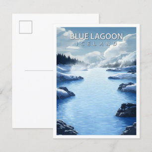 Beautiful Place Blue Lagoon Iceland Travel Postcard